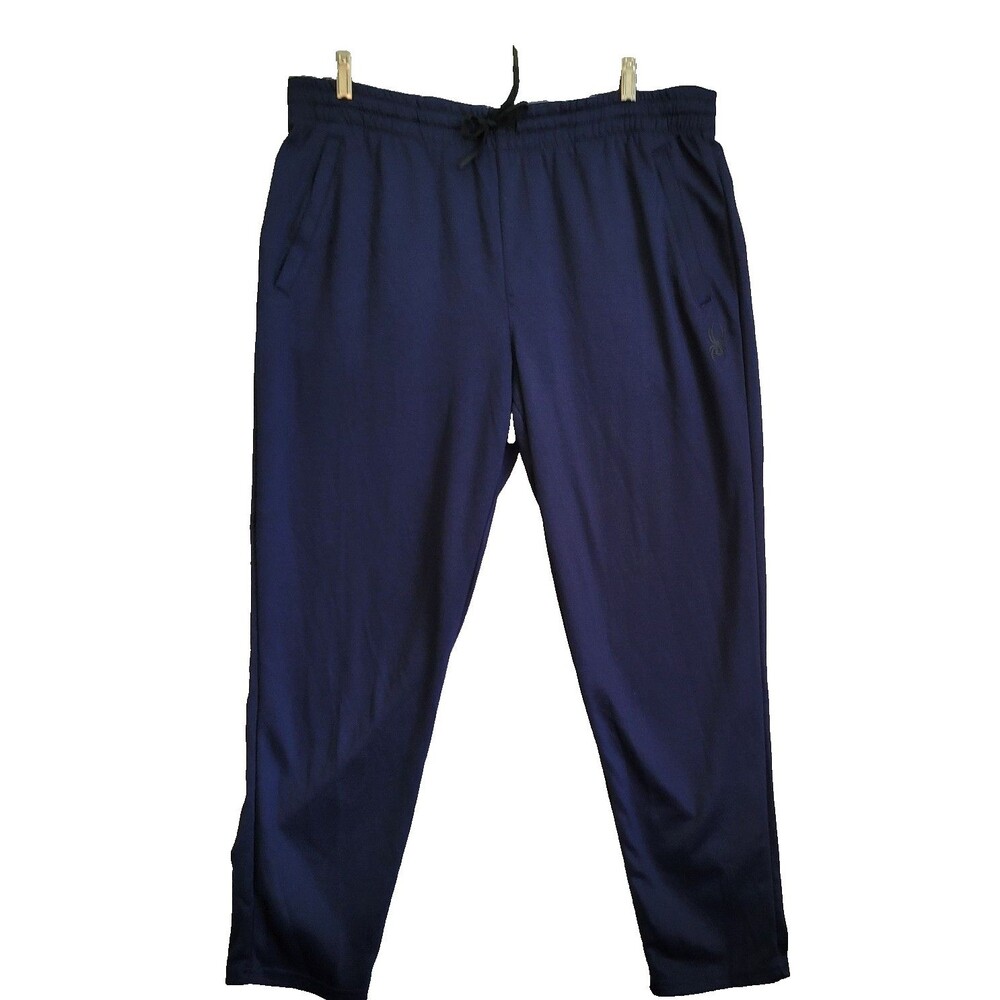 Spyder Active Joggers Men's Size XL Blue Lined Lightweight Logo Tapered Leg